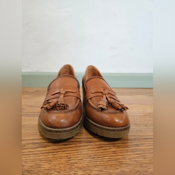 PIKOLINOS Brown Tassle Leather Loafers With Chunky Heel - Picture 2 of 5